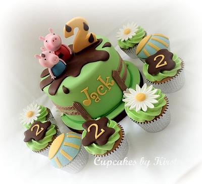 Peppa Pig and George Cake  - Cake by Kirsty 