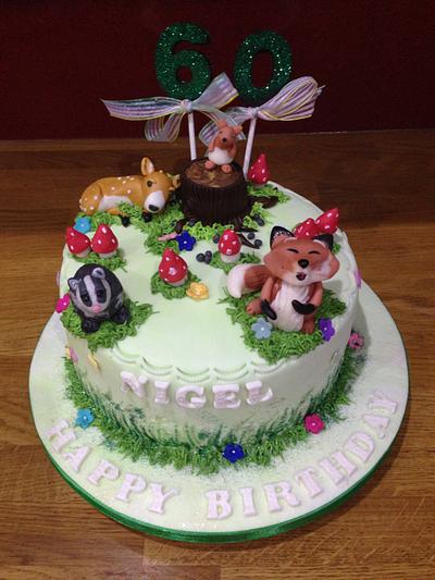 Woodland animal cake  - Cake by Rachel Bosley 
