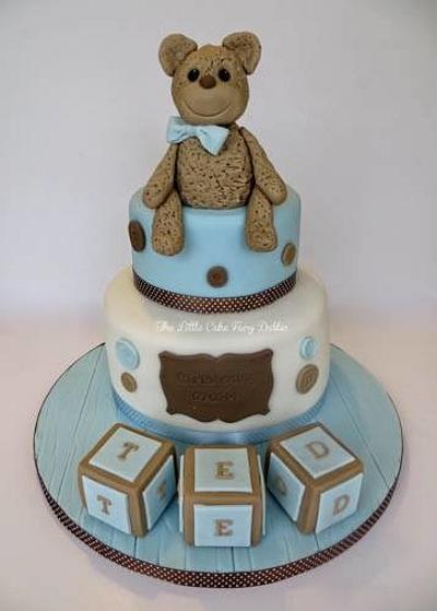 Teddy Bear Christening cake - Cake by Little Cake Fairy Dublin