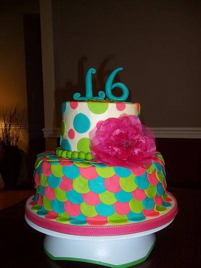 NEON Sweet 16 - Cake by Jackie
