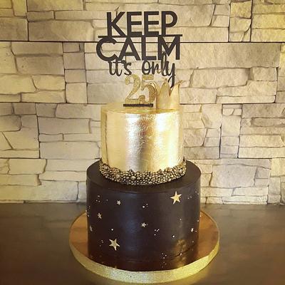 Black and gold birthday cake  - Cake by Victoria