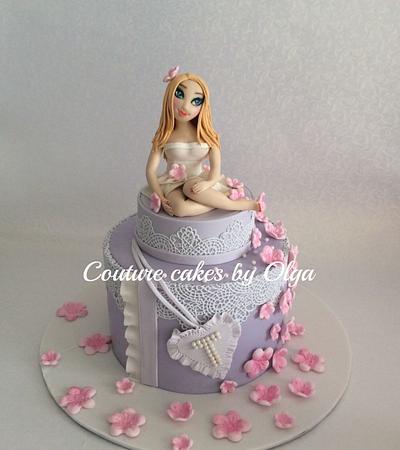 BD cake with a girl figurine - Cake by Couture cakes by Olga