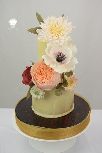 Rustic  Ganache Cake with Sugar Flowers - Cake by Sugarpixy