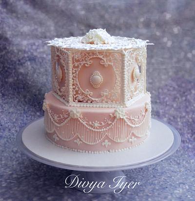 Royal icing panel cake  - Cake by Divya iyer