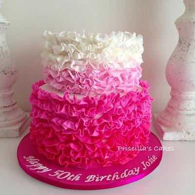 Ruffles birthday cake  - Cake by Priscilla's Cakes