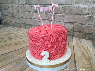Buttercream Roses 2nd Birthday  - Cake by Sweet Lakes Cakes