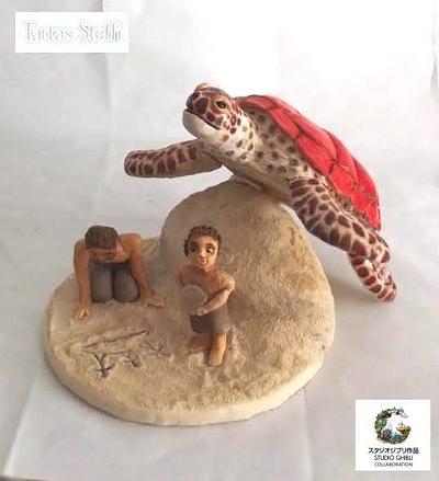 The red turtle, Studio Ghibli Colab - Cake by Stephanie Mowery