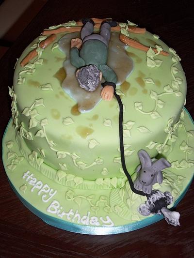 Man in a puddle! (Dog pulled him in) - Cake by Helen