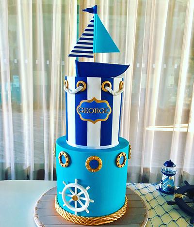 Nautical christening/BD cake - Cake by Ritzy