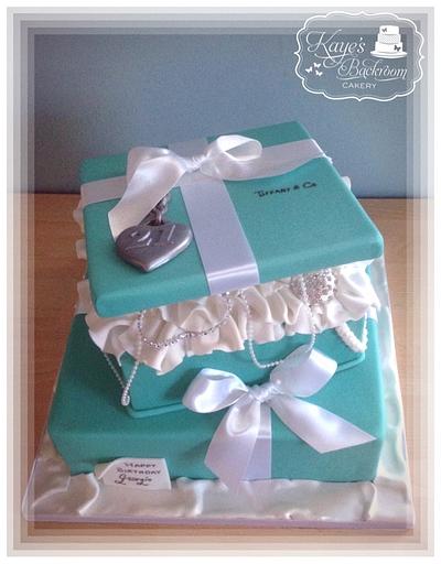 Tiffany Box cake - Cake by Kaye's Backroom Cakery