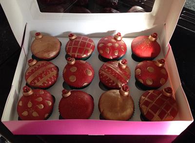 Bauble cupcakes. - Cake by Tanya Morris