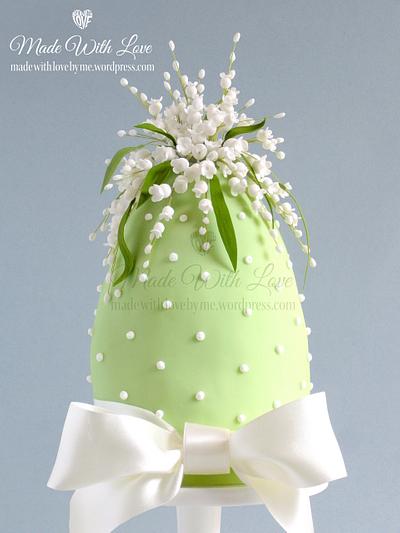 Lily of the Valley Easter Egg Cake - Cake by Pamela McCaffrey