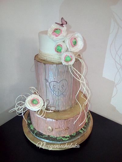 Wedding cake " champetre" - Cake by Nicoyansashaluka 