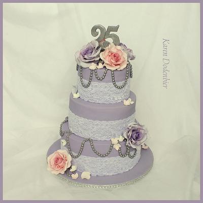 25th Wedding Anniversary Cake! - Cake by Karen Dodenbier