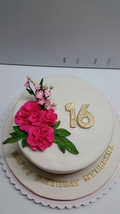 Simple and elegant 16th Birthday cake - Cake by Saranya Thineshkanth