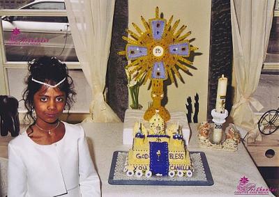 First Holy Communion with Blessed Sacrament - Cake by Mary Yogeswaran