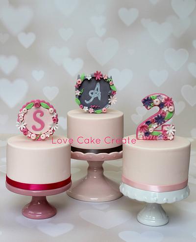 Floral Monogram cake toppers - Cake by Love Cake Create