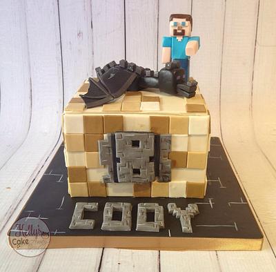 Minecraft EnderDragon & Steve - Cake by Kelly Hallett