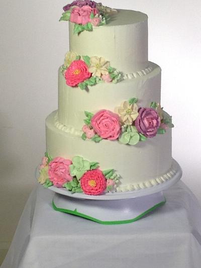 Floral Wedding Cake - Cake by SweetOnYouBakery