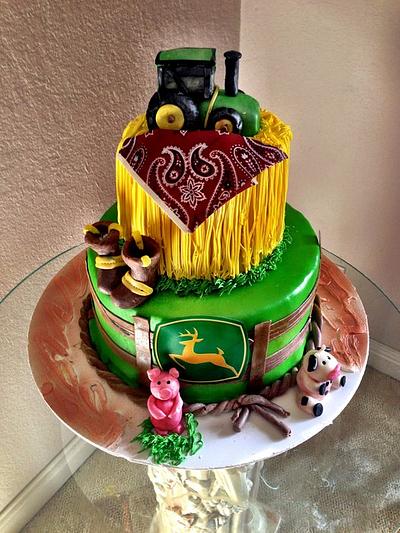 John Deere Baby Shower Cake  - Cake by Misha