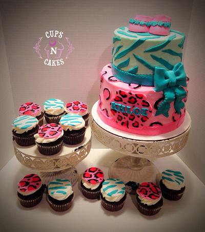 Animal print baby shower - Cake by Cups-N-Cakes 