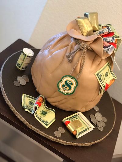 Money Bag Cake - Cake by Kimberly Washington