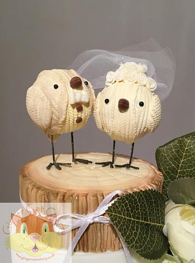 Wedding cake bird topper - Cake by Elaine - Ginger Cat Cakery 