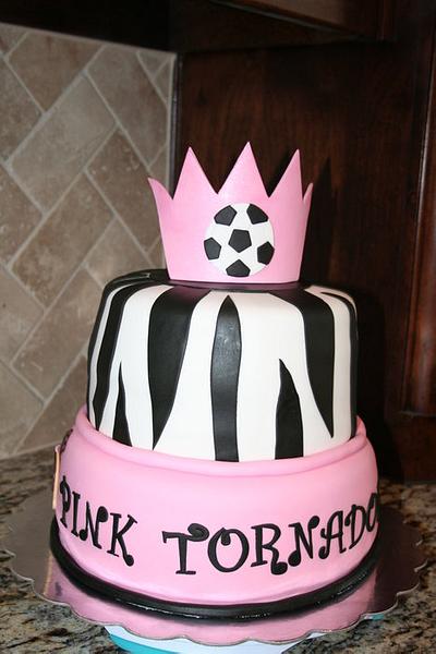 Soccer zebra cake - Cake by Cathy Moilan