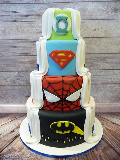 Superhero half and half Wedding cake - Cake by A Slice of Art