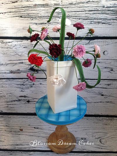 Pot of Carnations - Cake by Blossom Dream Cakes - Angela Morris