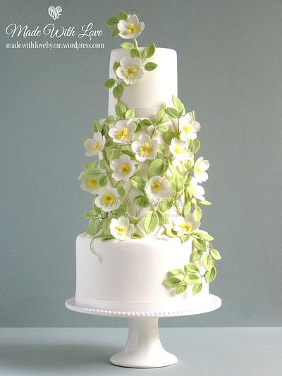 Rose and Trellis Wedding Cake - Cake by Pamela McCaffrey