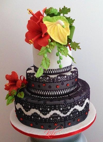 Cake with lace - Cake by kili