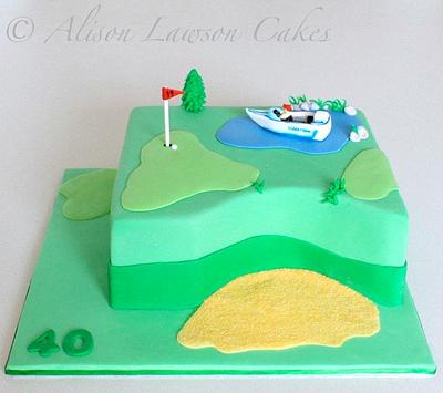 Golf Loving Speed Boat Cake - Cake by Alison Lawson Cakes