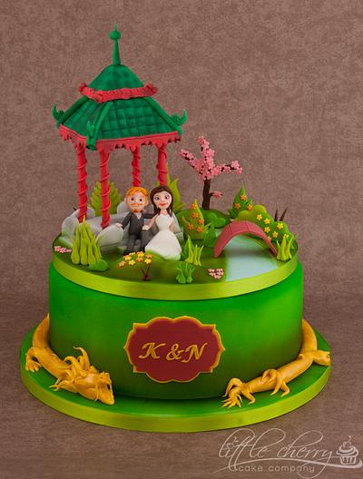 Chinese Garden Wedding Cake - Cake by Little Cherry