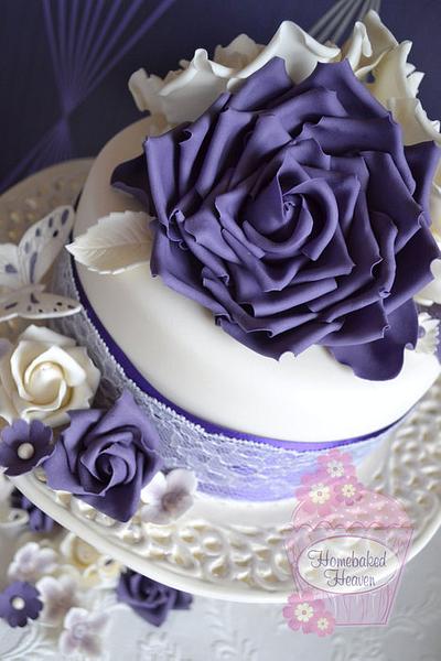 Purple Roses & Lace - Cake by Amanda Earl Cake Design