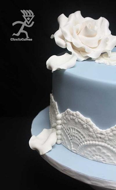 Wedgewood Inspired 60th Wedding Anniversary all edible - Cake by Ciccio 