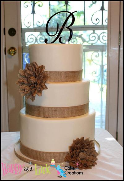 Monogram wedding cake - Cake by Happy As A Lark Cake Creations