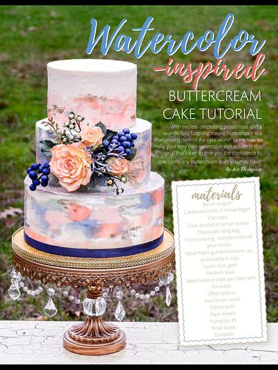 Watercolor Wedding - Cake by Joy Thompson at Sweet Treats by Joy