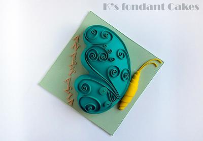 Quilled Butterfly Cake - Cake by K's fondant Cakes