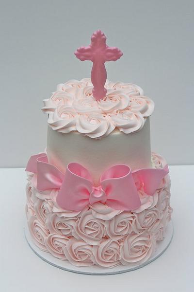 Baptism for baby girl - Cake by Kerrin