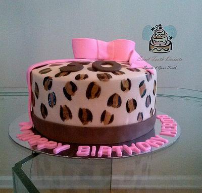 Pink and Leopard 50th Birthday Cake - Cake by Carsedra Glass