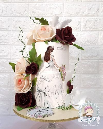 wedding cake withe flowers  - Cake by Cakety 