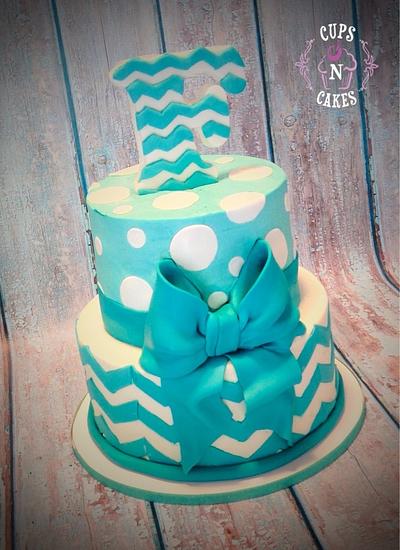 Chevron Bridal Shower - Cake by Cups-N-Cakes 