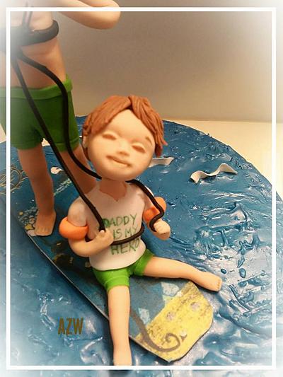 Kit surfer Dad with his son - Cake by Anita