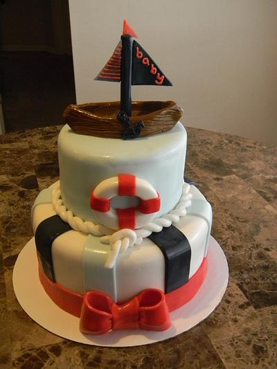 Nautical Baby Shower Cake - Cake by LadyCakes