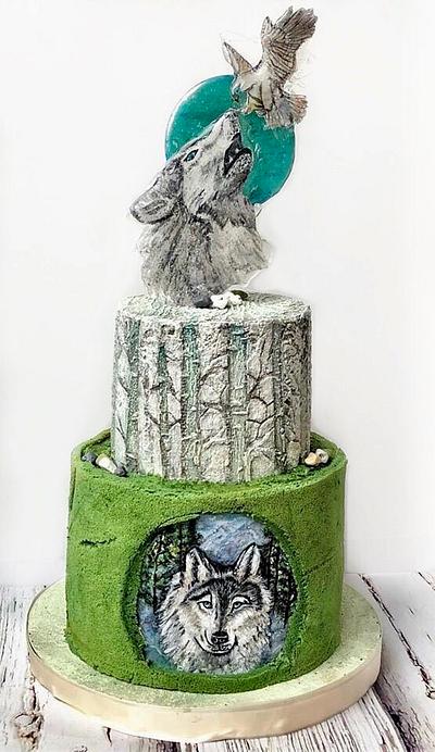 Wolf blue moon cake - Cake by Marie123