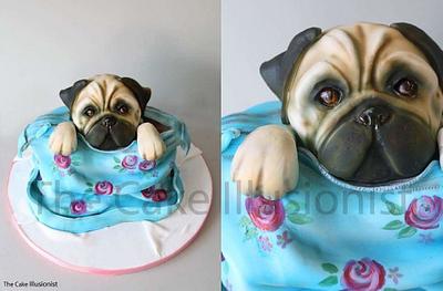 Pug In A Bag cake  - Cake by Hannah