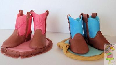 Cowboy and Cowgirl boots toppers - Cake by Yari 