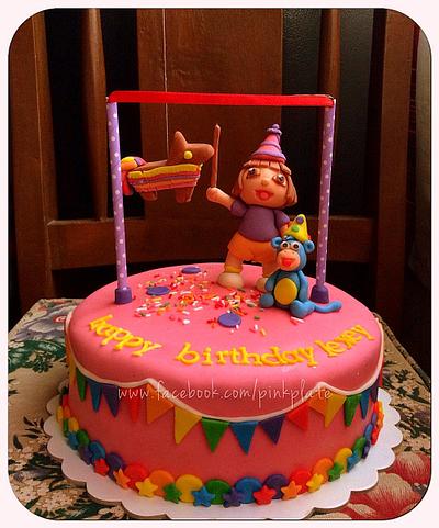 Dora and Boots fiesta pinata cake - Cake by Pink Plate Meals and Cakes