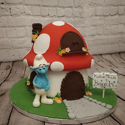 Smurf mushroom - Cake by nef_cake_deco